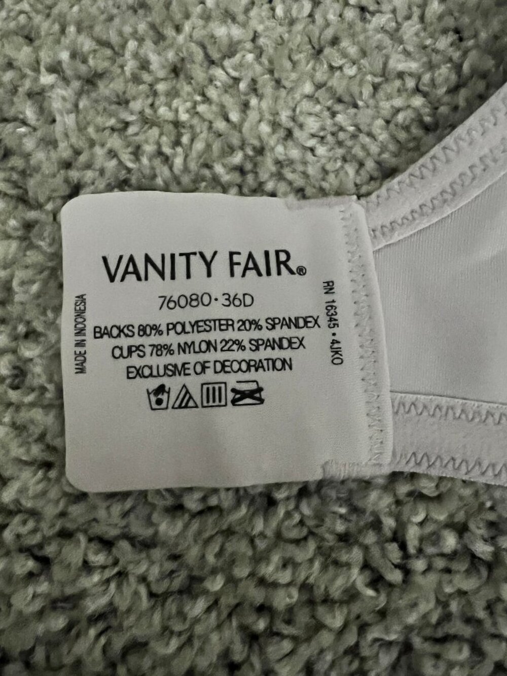 NWT Vanity Fair Women's Beauty Back Underwire Bra Earthy Grey 36D - Picture 4 of 6